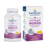 Nordic Naturals Omega Woman lemon soft gels bottle highlights daily skin wellness support