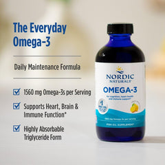 Nordic Naturals Omega-3 Lemon bottle label closeup showing purity and non-GMO promise