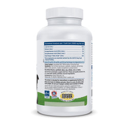 Nordic Naturals Omega-3 Pet softgels closeup highlight easy dosing for healthy skin and coat.