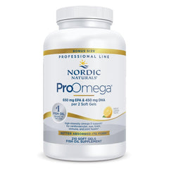 Nordic Naturals ProOmega lemon bottle highlighting high-potency omega-3 for heart and brain health