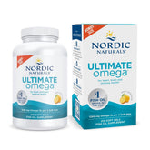 Nordic Naturals Ultimate Omega lemon bottle with soft gels for daily heart and brain support.