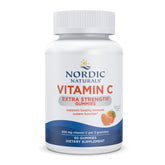Nordic Naturals Vitamin C gummies bottle with tangy tangerine flavor supports daily immune health.