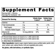 Nordic Naturals Vitamin D3 Gummies Kids in hand showing kid-friendly texture for daily routine