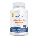 Nordic Naturals Vitamin D3 Gummies Wild Berry bottle front promotes daily wellness with tasty D3