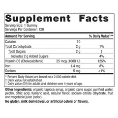 Closeup of Nordic Naturals Vitamin D3 Gummies Wild Berry showing chewy texture and flavor