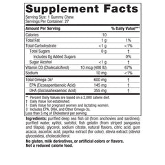 Nordic Naturals Zero Sugar Prenatal Gummies bottle back highlights ingredients and purity