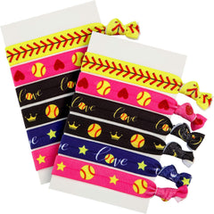 Norme softball hair ties in multi colors for crease-free comfort during sports.