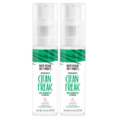 Not Your Mother's Clean Freak unscented dry shampoo powder 2-pack bottle front for quick refreshes