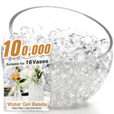 NOTCHIS 100,000 clear water gel beads for vases enhance centerpieces with shimmering volume and moisture.