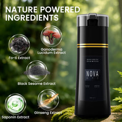 Nova DYE gray-hair coverage visual reveals rich, even color.