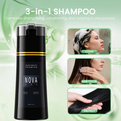 Nova DYE herbal formula emphasizes natural hair health and conditioning.