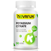 Novafun Potassium Citrate 1000mg bottle with clear label for daily electrolyte support