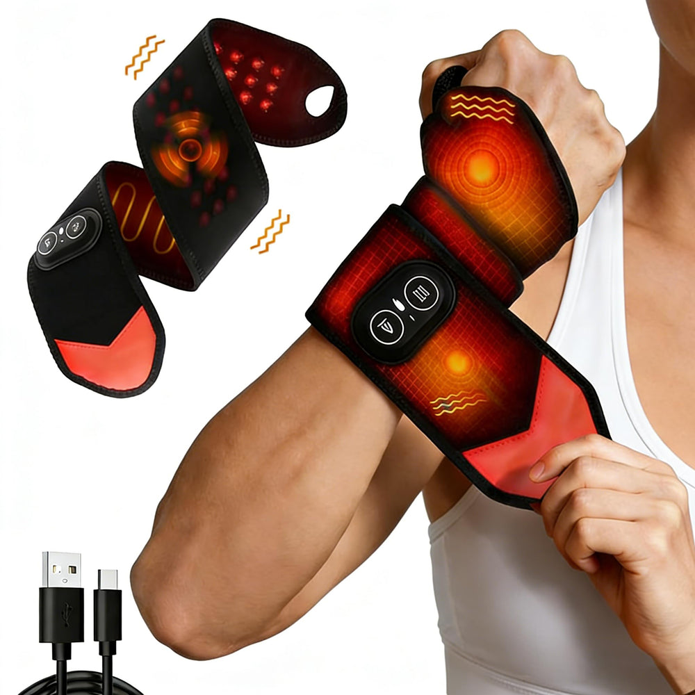 Novalume wrist therapy setup shows cordless comfort for on-the-go relief