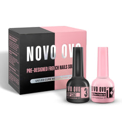 NOVO OVO 2in1 pink bottle adhesion for secure tip bonding and long wear