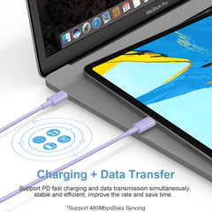 Novobit 10-foot USB-C cable provides flexible charging from sofa to desk.