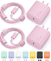 Novobit pink 20W USB-C wall charger, front view showing compact design for quick charging