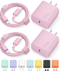 Novobit pink 20W USB-C wall charger, front view showing compact design for quick charging