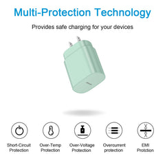 Novobit green charger on table adds a bright touch to your charging setup.