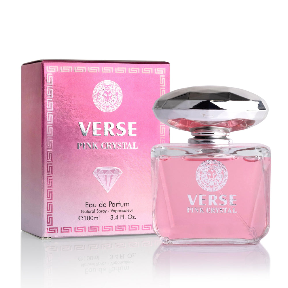 NovoGlow Verse Pink Crystal bottle front for daily elegance