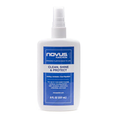 Novus 7020 clean and shine bottle shown on smooth plastic surface