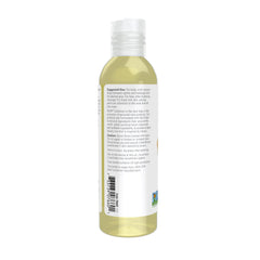 NOW Foods almond oil ingredient label highlighting pure, unscented formulation.