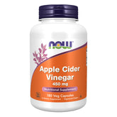 NOW Foods Apple Cider Vinegar capsules bottle close-up for daily wellness.