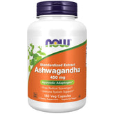 NOW Foods Ashwagandha bottle on white background for daily adaptogen use