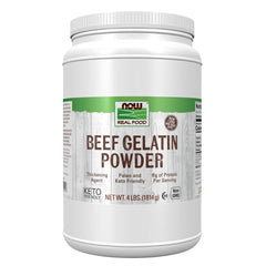 NOW Foods Beef Gelatin Powder 4 lb packaging for versatile kitchen use