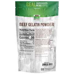 NOW Foods Beef Gelatin powder dissolves easily in cold liquids for thickening