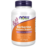 NOW Foods berberine glucose support softgels bottle suggesting normal metabolism support