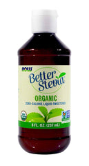 NOW Foods BetterStevia bottle pour, organic zero-calorie sweetener for coffee and tea