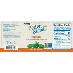 NOW Foods BetterStevia Original Liquid Extract pour-friendly dropper for easy sweetening