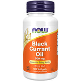 NOW Foods Black Currant Oil softgels on a bottle for daily essential fatty acids