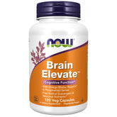 NOW Foods Brain Elevate bottle label highlights brain-support ingredients.