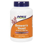 NOW Foods Brewer's Yeast 650 mg bottle highlighting B vitamins for daily energy support