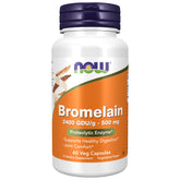 NOW Foods Bromelain 500mg capsule front label supporting digestion naturally