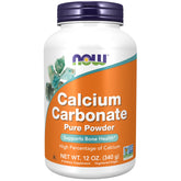 NOW Foods Calcium Carbonate Powder bottle highlights high calcium content for bone support