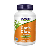 NOW Foods Cat's Claw 500 mg bottle with capsules for daily herbal use.