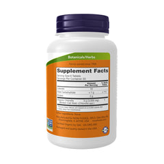 NOW Foods chlorella label close-up showing ingredients and logo