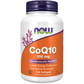 NOW Foods CoQ10 softgels bottle front showing packaging and branding for cardiovascular support