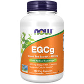 NOW Foods Green Tea Extract capsule showing 200 mg EGCg for cellular support.