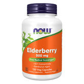 NOW Foods elderberry ten-to-one concentrate bottle highlighting antioxidant-rich formula.