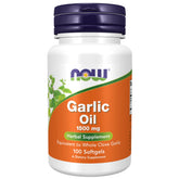 NOW Foods Garlic Oil bottle on shelf, convenient daily nutraceutical support.
