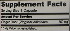 NOW Foods Ginger Root 550mg bottle with packaging, side view for easy stocking.