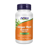NOW Foods ginger root extract bottle with 250 mg capsules for daily digestive support.