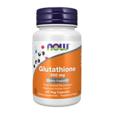 NOW Foods Glutathione 250 mg bottle on shelf supports antioxidant protection