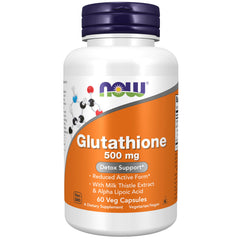 NOW Foods Glutathione 500mg veggie capsules for antioxidant support and detoxification