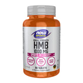 NOW Foods HMB 1000mg tablets bottle supports lean muscle maintenance during training.