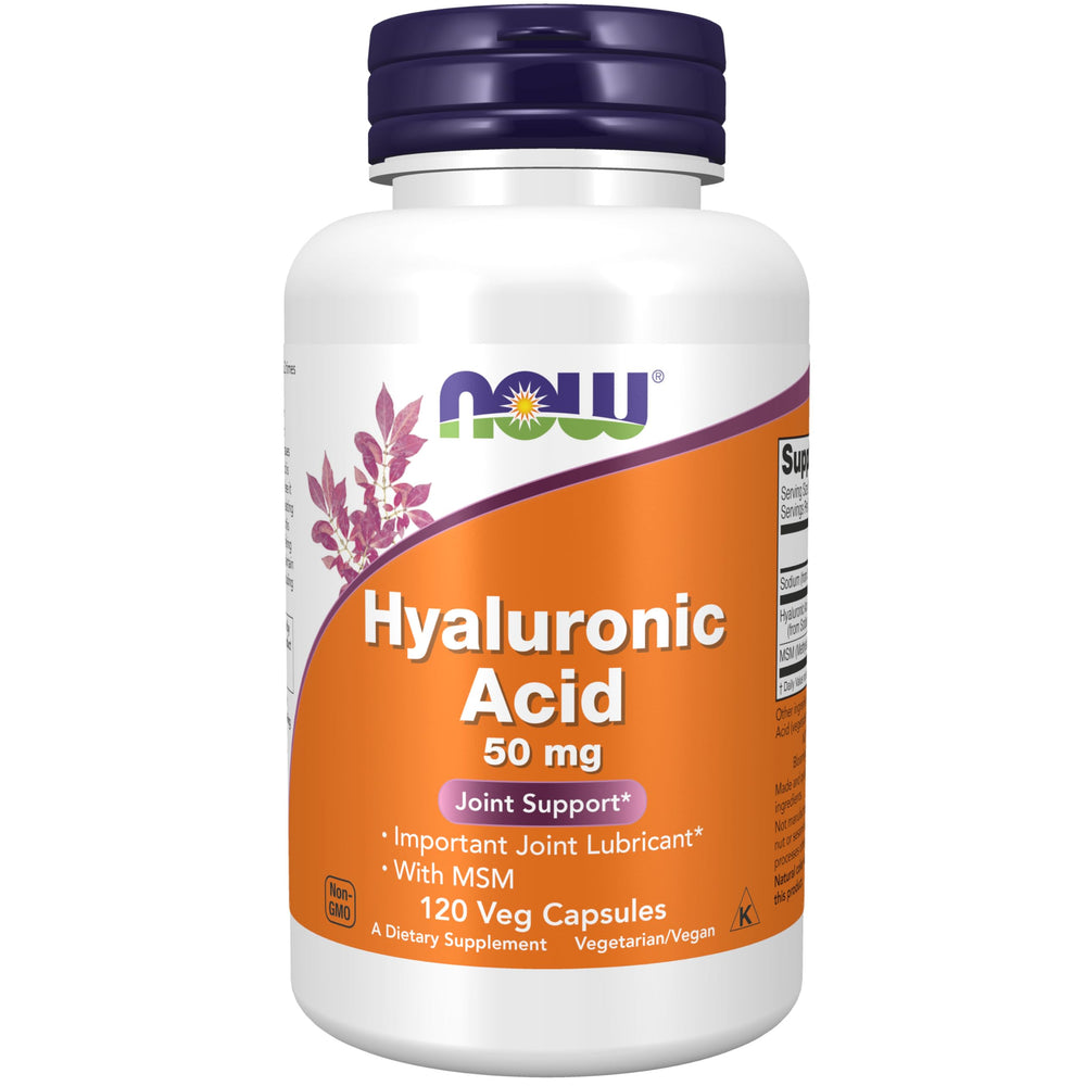 NOW Foods Hyaluronic Acid with MSM capsules bottle highlights joint support potential
