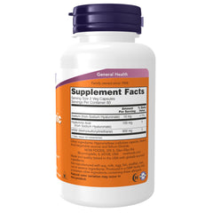 NOW Foods Hyaluronic Acid with MSM capsules close-up label emphasizes ingredient quality and formula